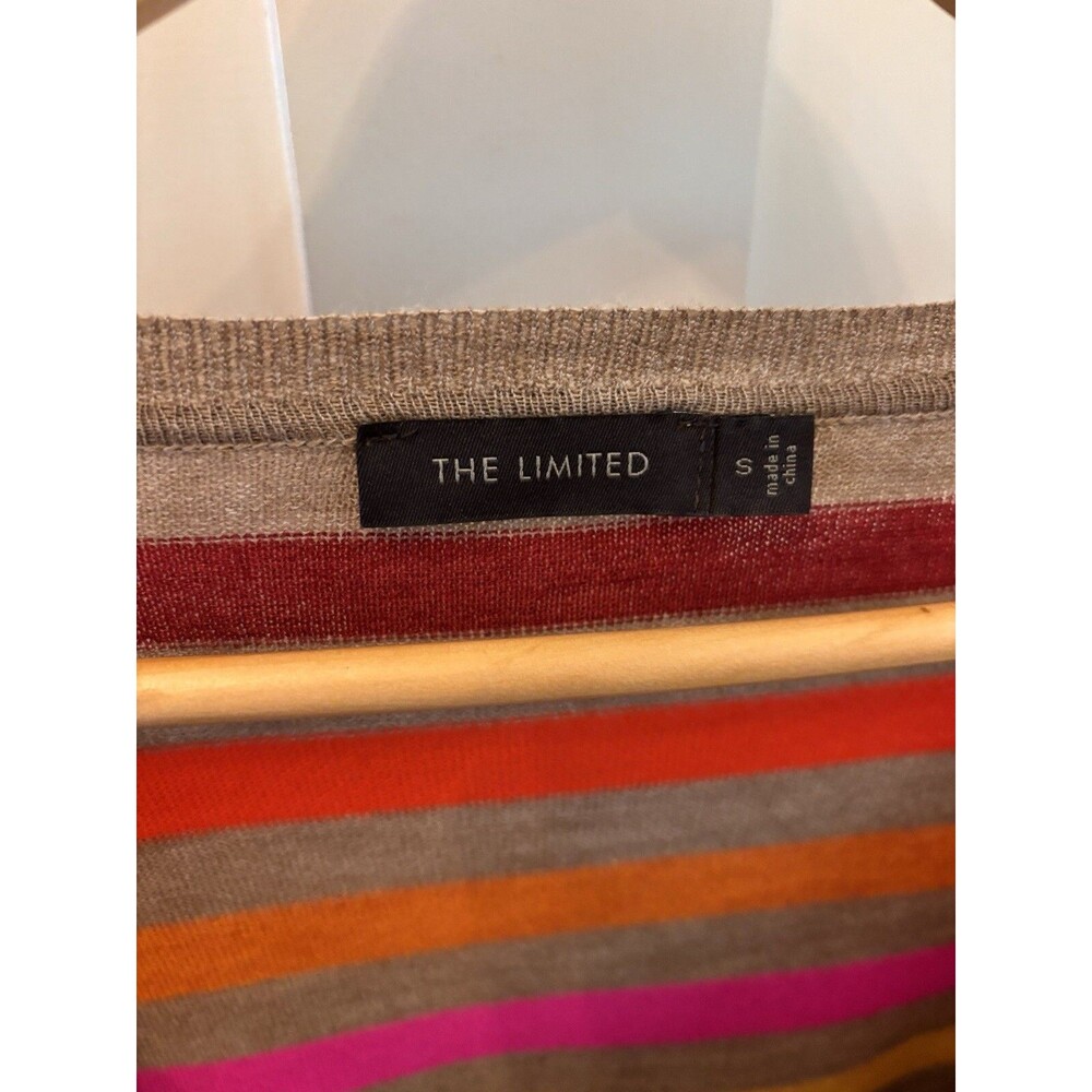 The Limited Women’s Striped Wool Blend Sweater Fall Winter Colors Size Small - Picture 3 of 5
